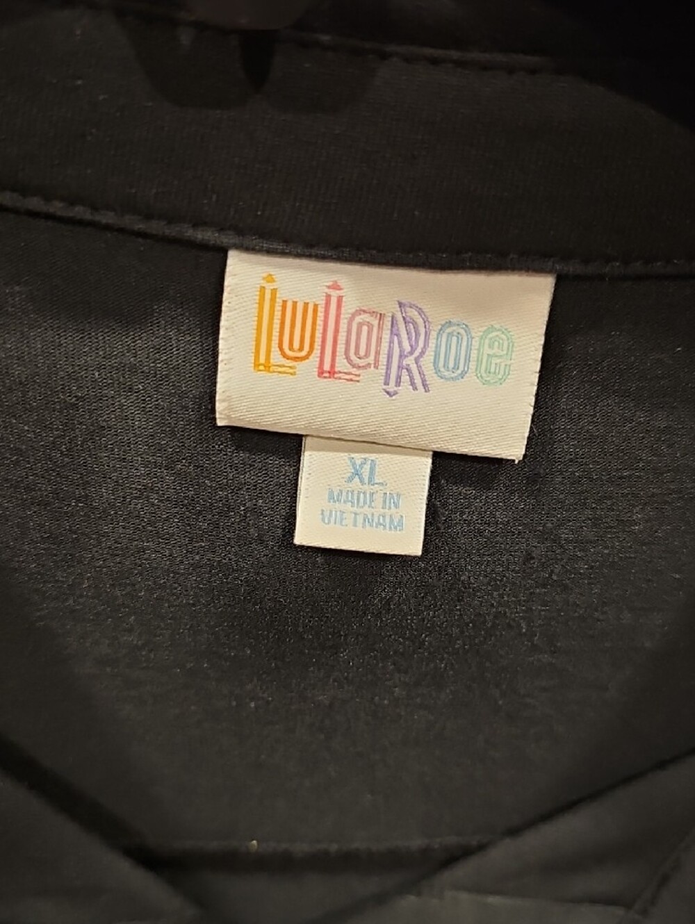 LuLaRoe Black Button-Down Long Sleeve Shirt - Picture 2 of 3